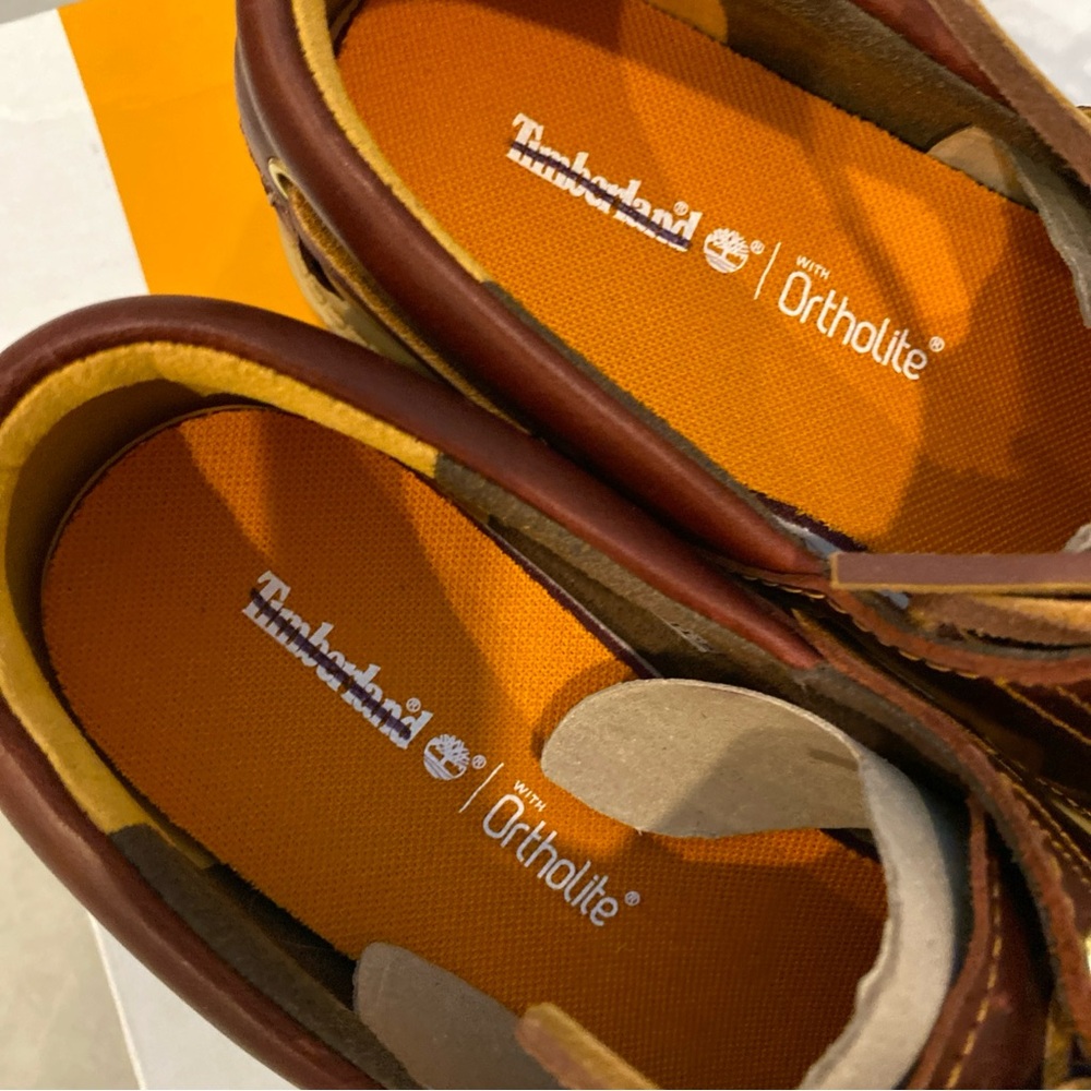 Timberland Burgundy Brown Chunky Lug Sole Boat Shoes - Picture 4 of 7